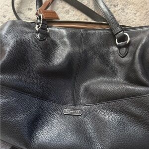 Coach Black Pebbled Leather Shoulder Bag